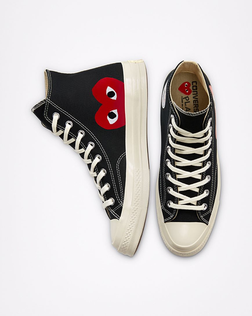 Tenisky Vysoke Converse x Comme des Garçons PLAY Chuck 70 Panske Čierne Biele Červené | SK 11UJRA5